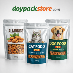 100 gr alüminyum doypack zipli ambalaj poşeti kahve gıda ve mama için