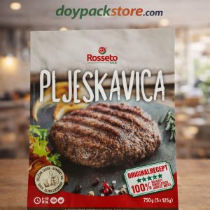 Baskılı üç kenar kaynaklı gıda ambalaj poşeti et ve hazır ürünler için dayanıklı paket