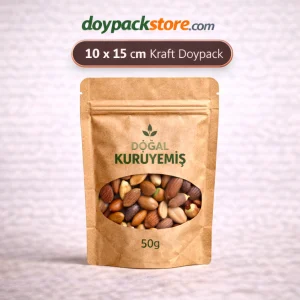 10x15 cm kraft doypack ambalaj poşeti gıda ve kahve için